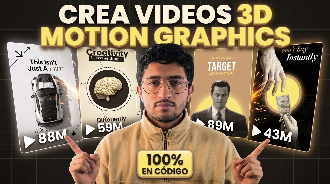 Videos Motion Graphics 3D en Claude Code (Opus 5.5): De 0 a Estudio